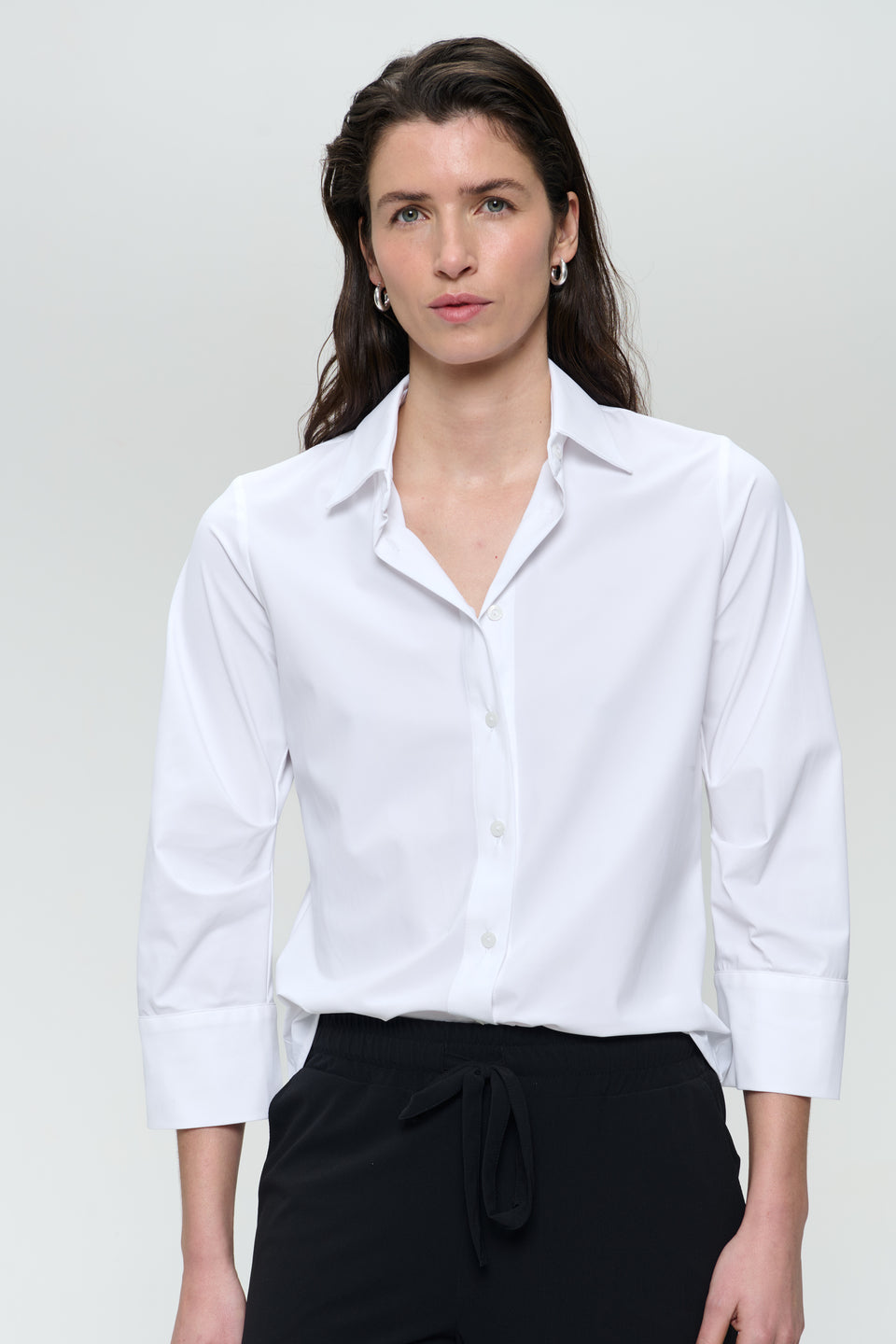 Iva stretch technical jersey blouse | White