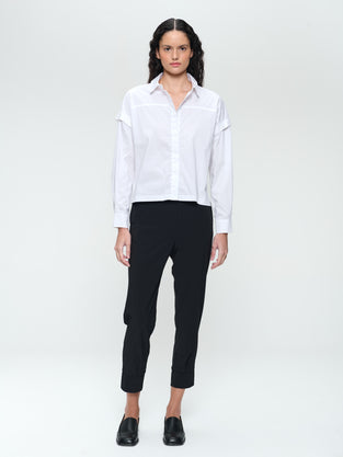 Faro cotton poplin blouse | White