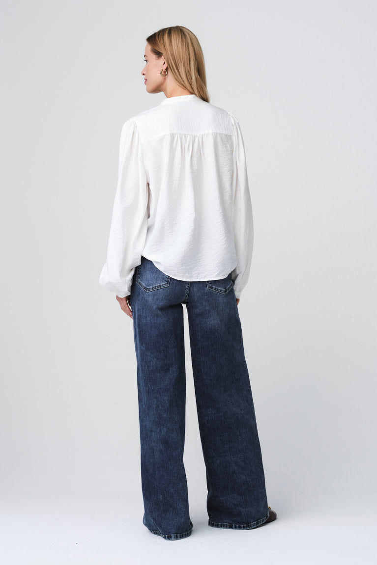 Alen viscose lace blouse | Clound Dancer 2