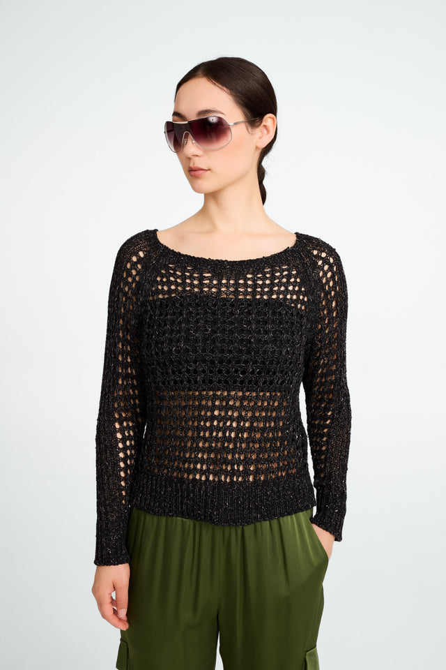 Summer cotton pullover 25041 | Black