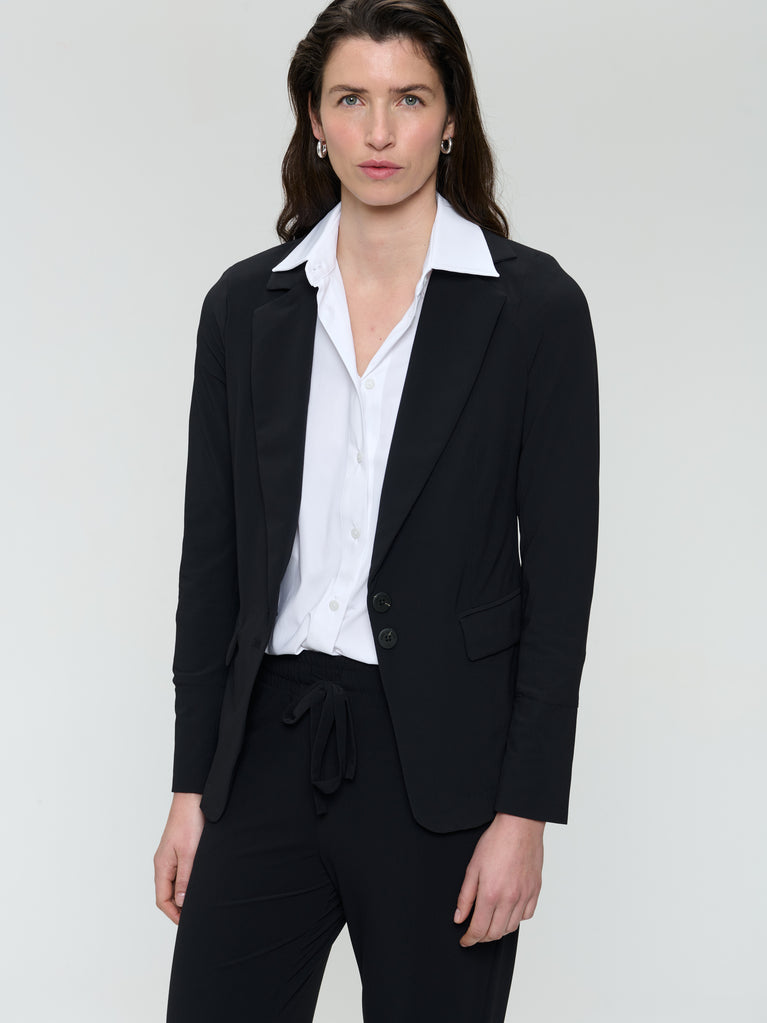 Amsterdam structure tech jersey blazer | Black