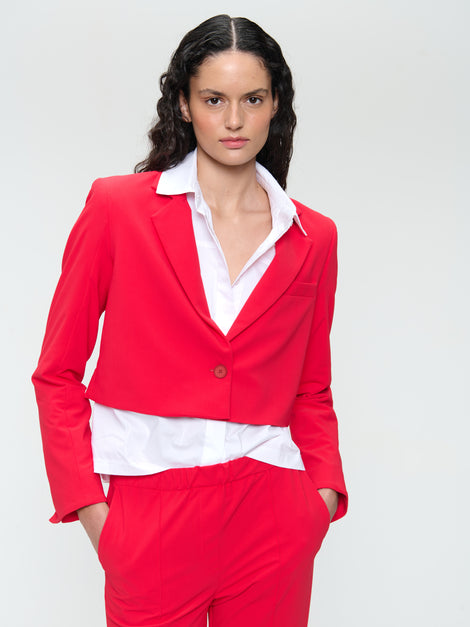 Estele structure technical jersey blazer | Red