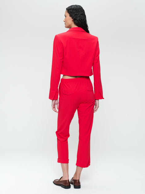 Estele structure technical jersey blazer | Red