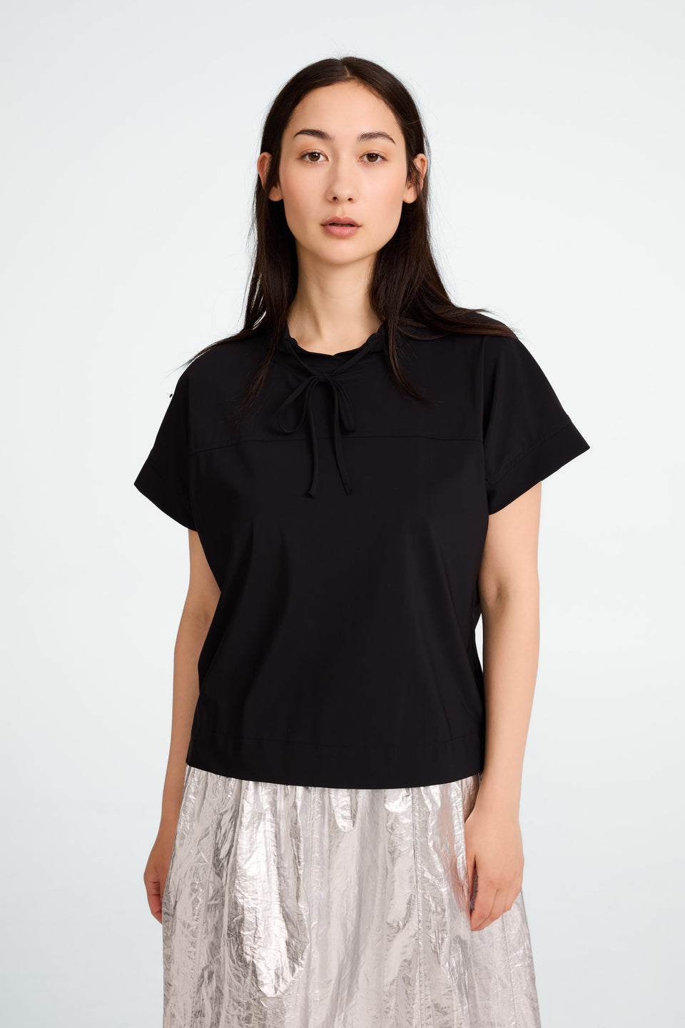 Lucca stretch technical jersey top | Black