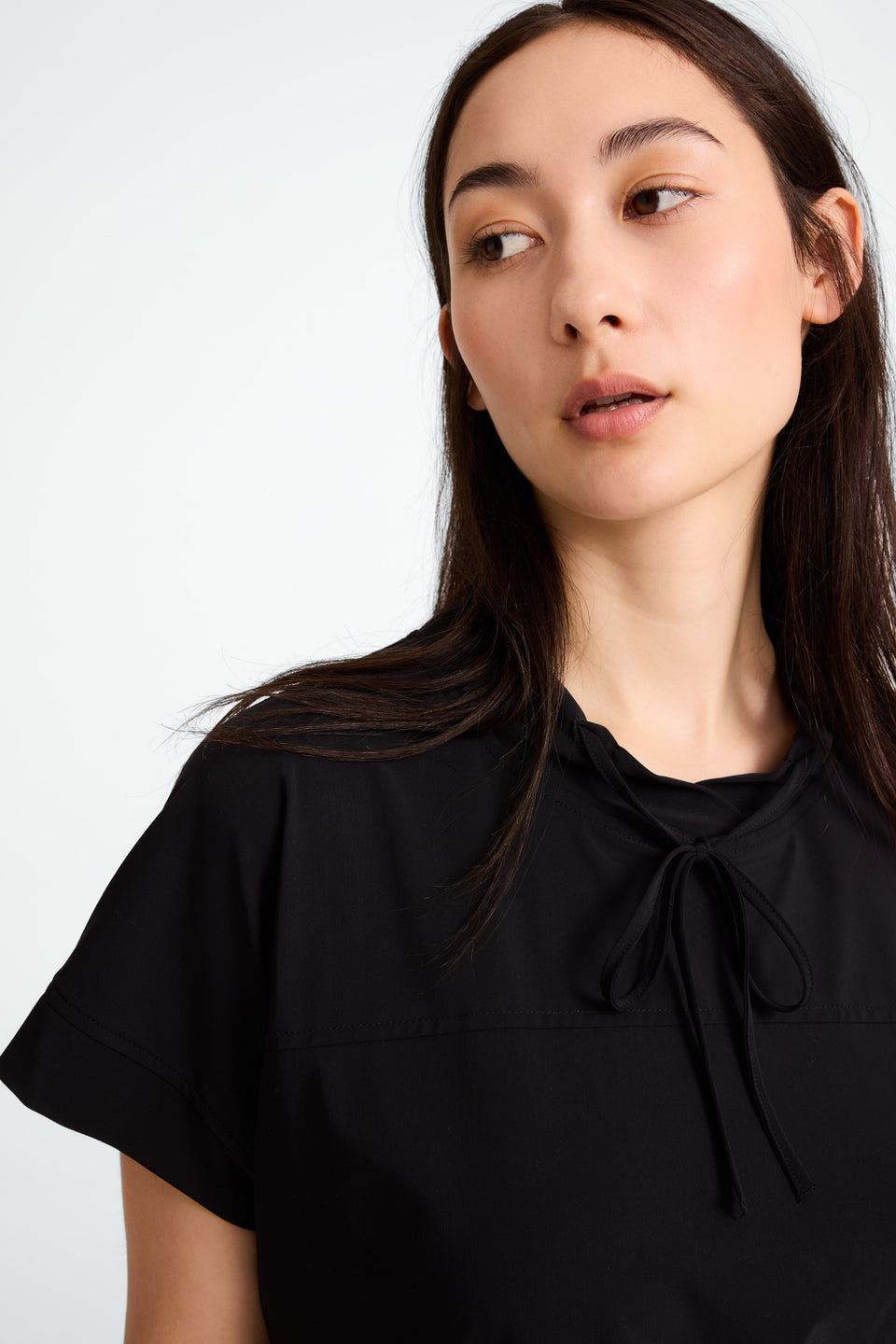 Lucca stretch technical jersey top | Black