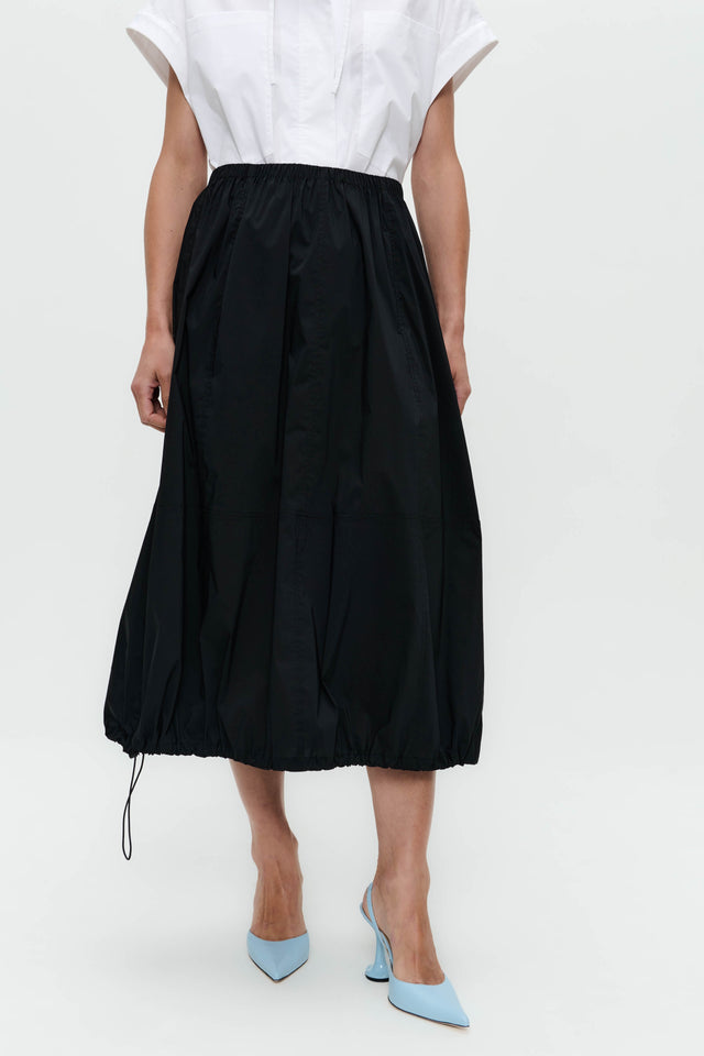 Maud cotton poplin skirt | Black