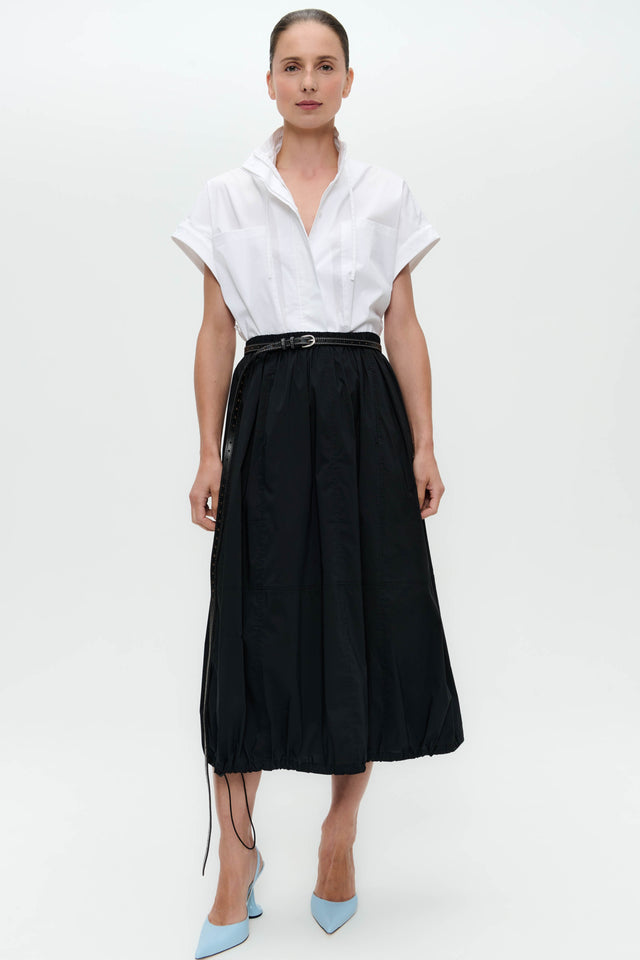 Maud cotton poplin skirt | Black
