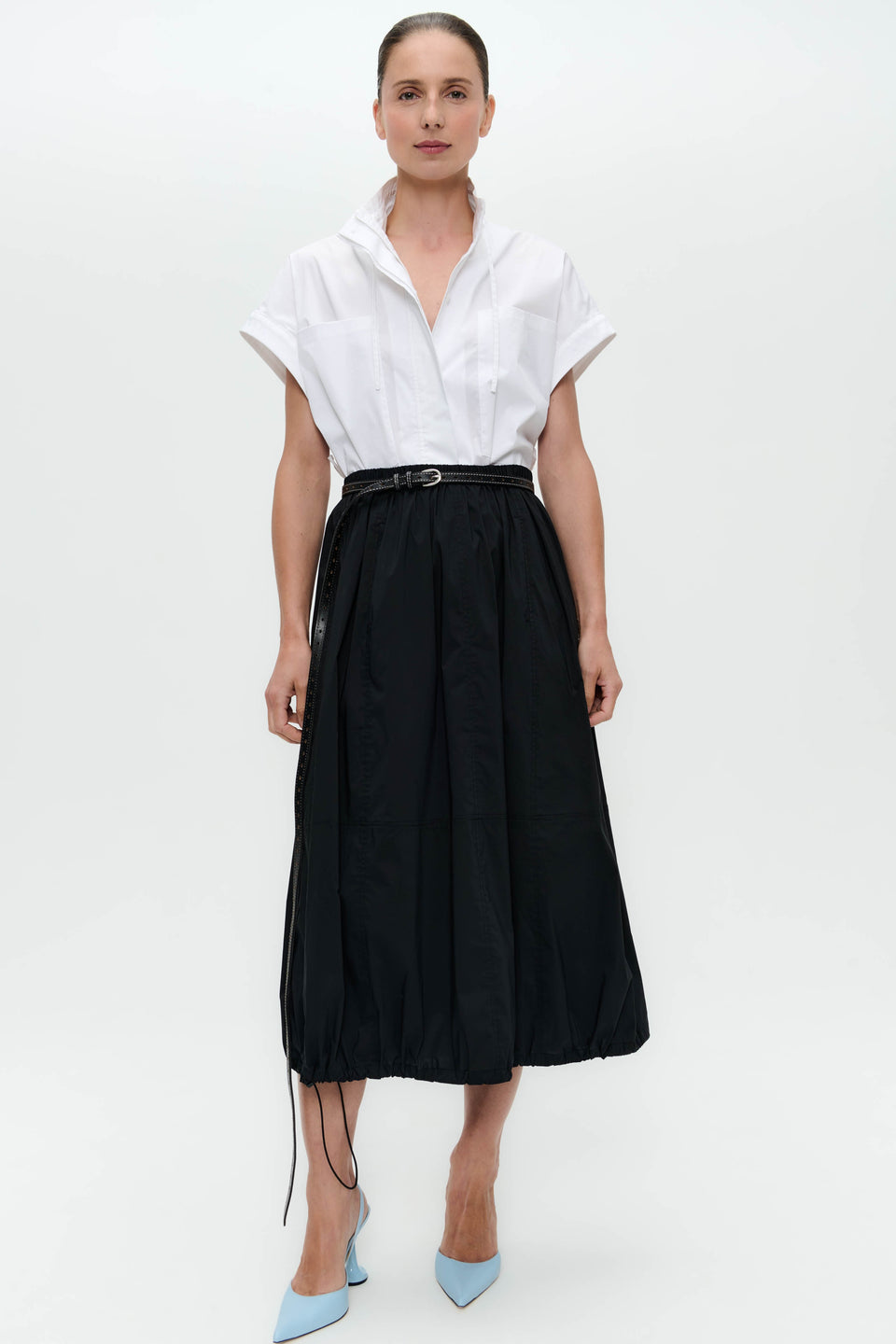 Maud cotton poplin skirt | Black