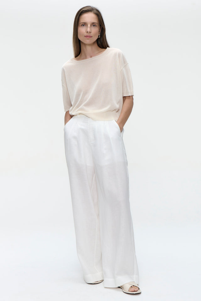 Fine Viscose Top 26011 | Ecru