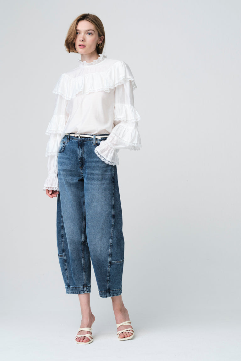 Mady viscose bohemian top | White