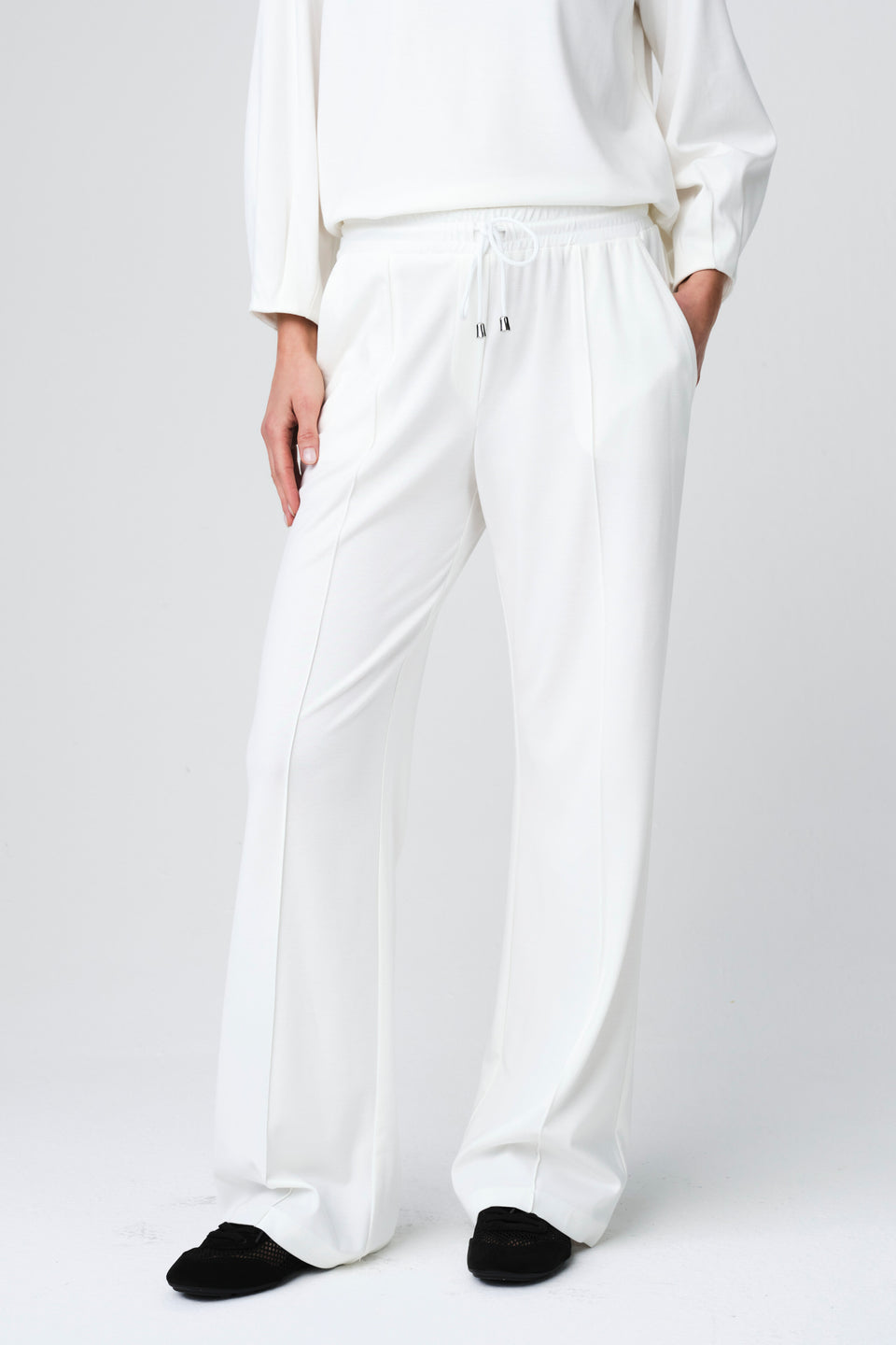 Elvio pants soft Punto Milano jersey | Panna