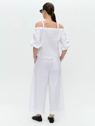 Samira cotton mix top | White