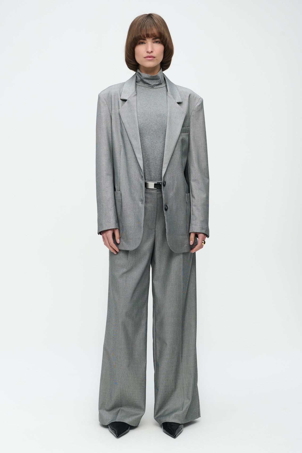 Lennard Oversize Blazer | Grey Silver