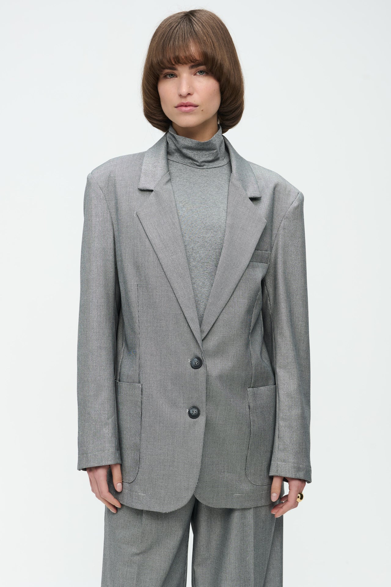 Lennard Oversize Blazer | Grey Silver