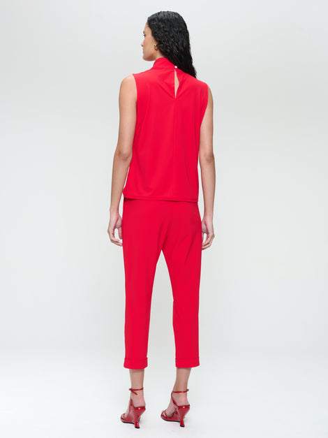 Naomi strech technical jersey top | Red