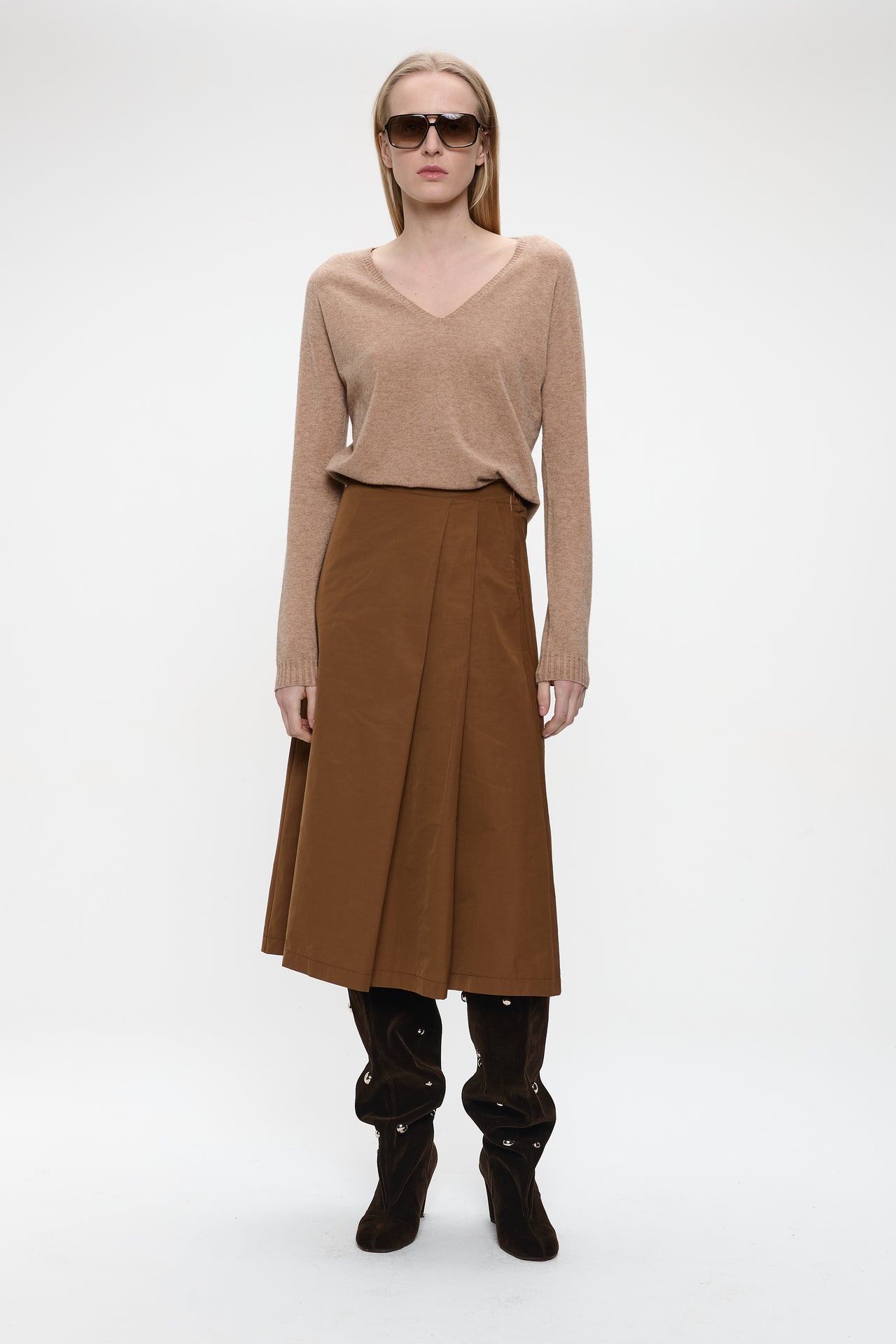 Alissa taffeta skirt | Camel