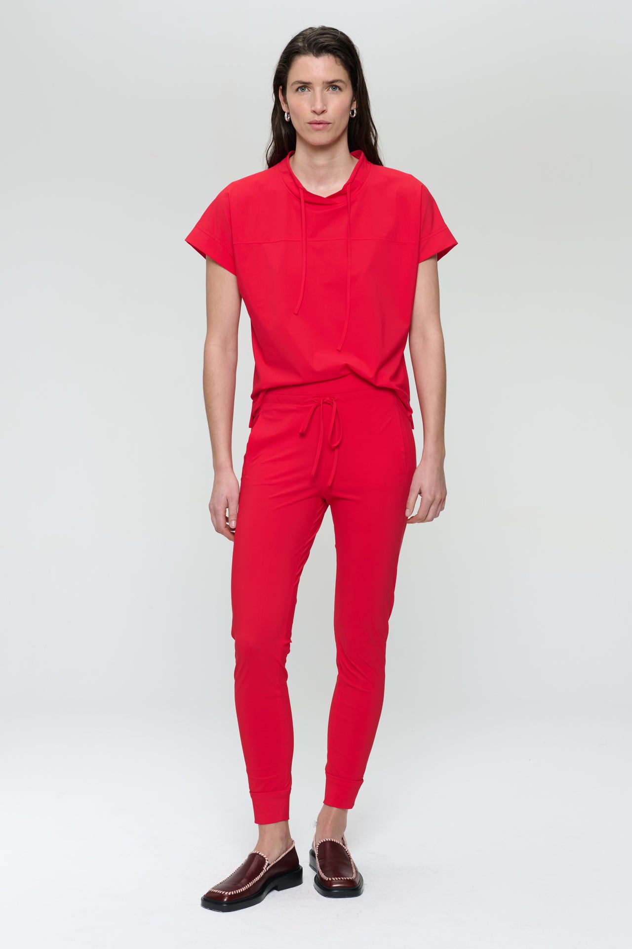 Lucca strech technical jersey top | Red