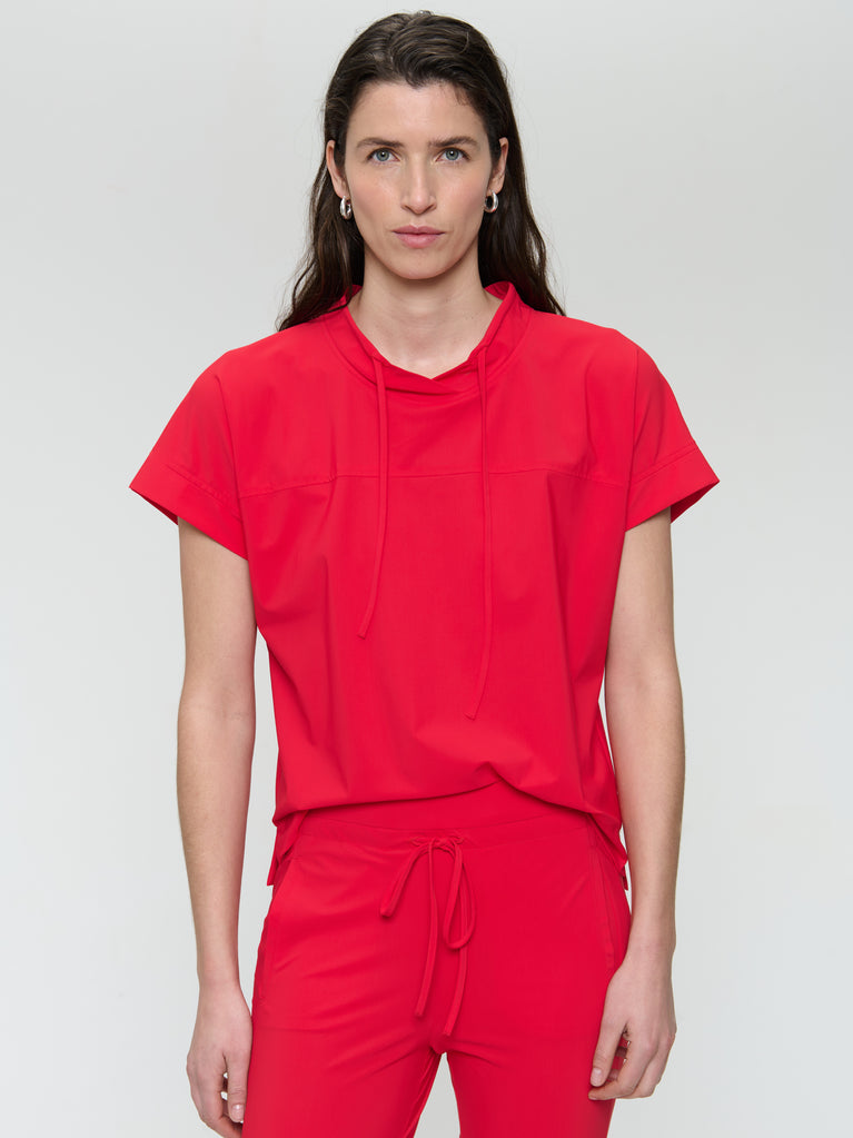 Lucca strech technical jersey top | Red