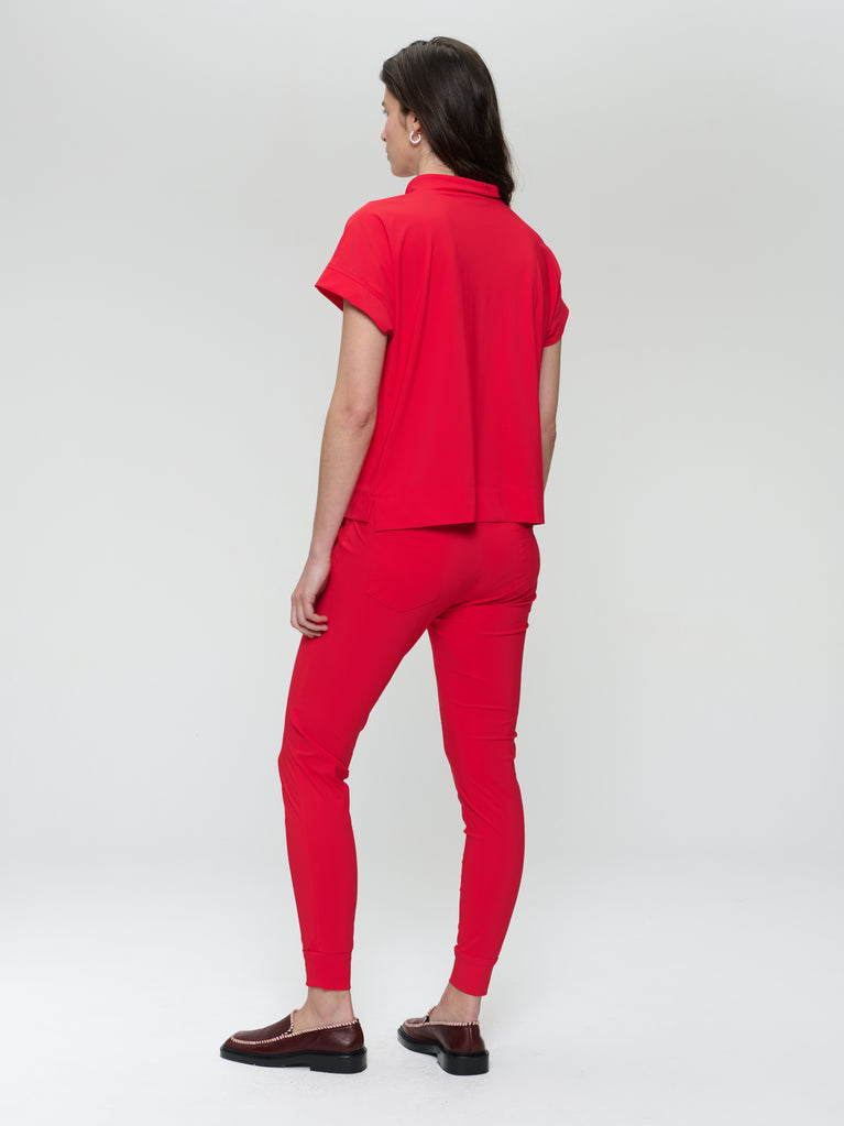 Lucca strech technical jersey top | Red