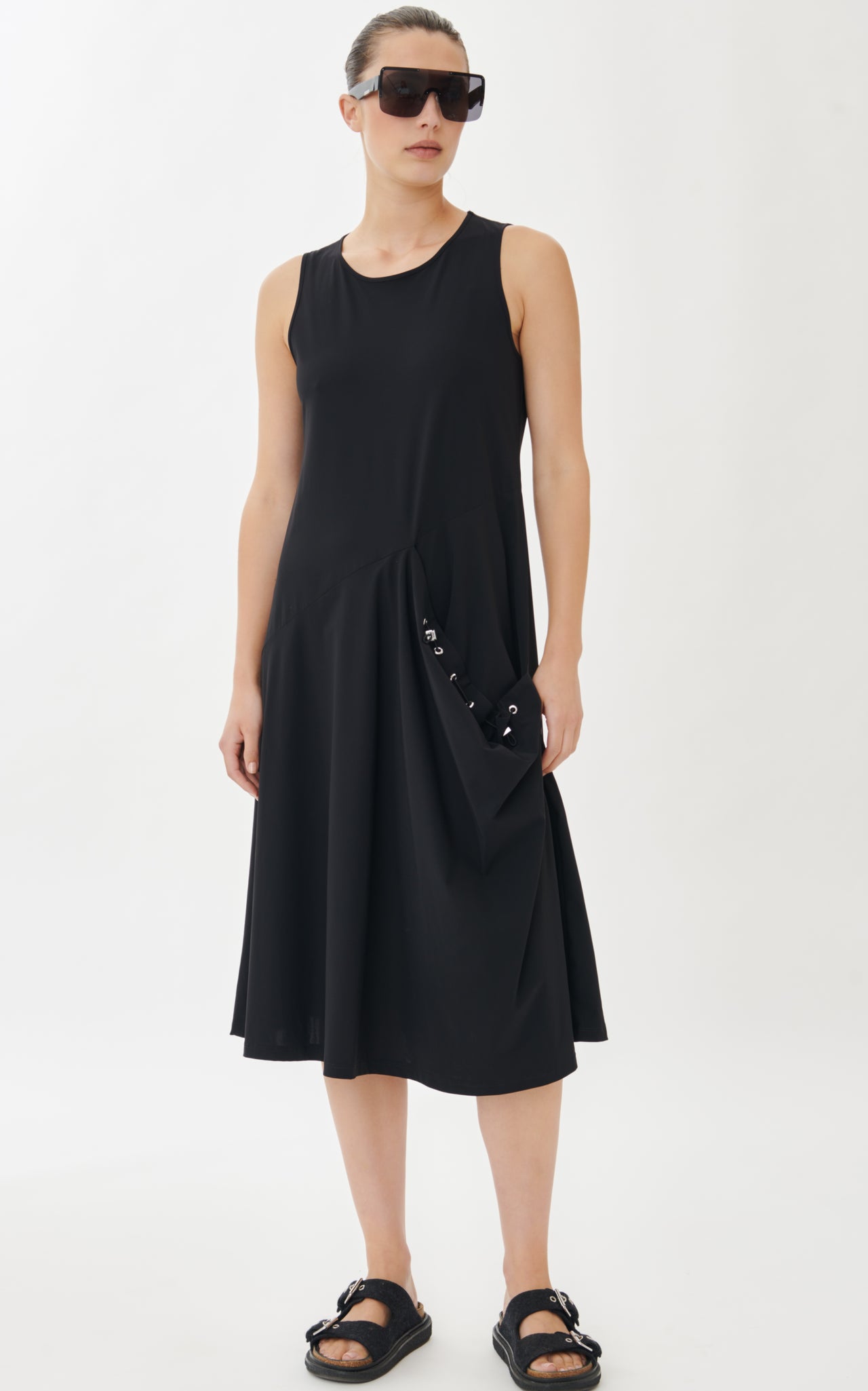 Laris Dress Technical Jersey | Black