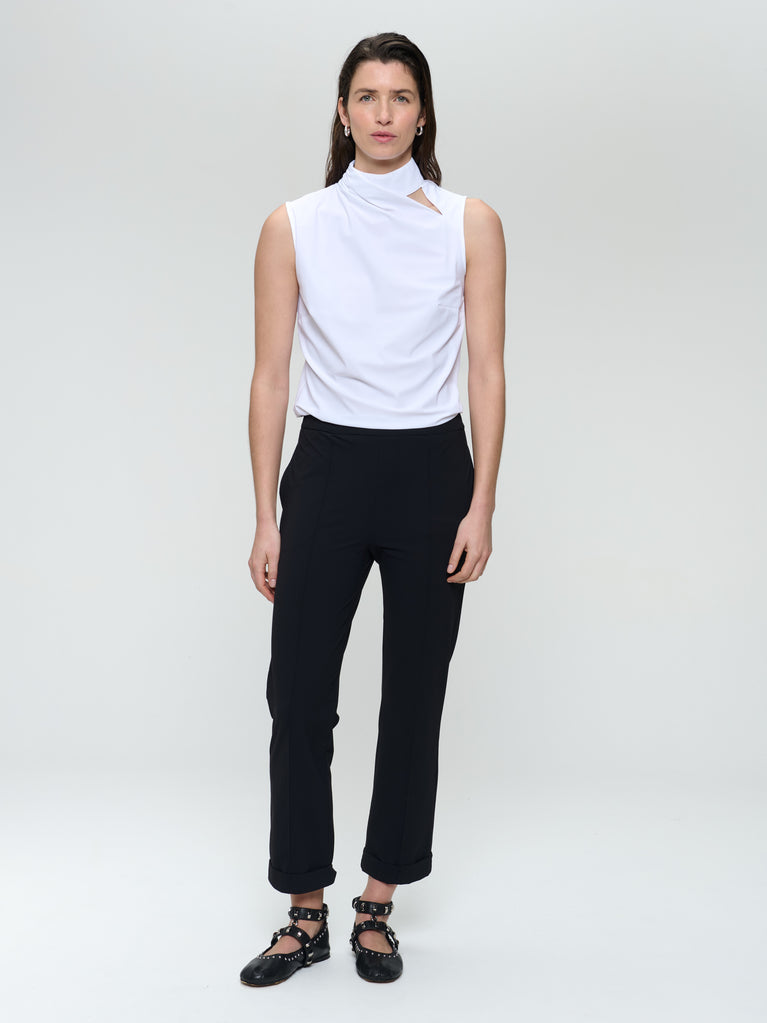 Naomi strech technical jersey top | White