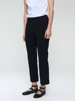 IrenaN structure technical jersey pants | Black