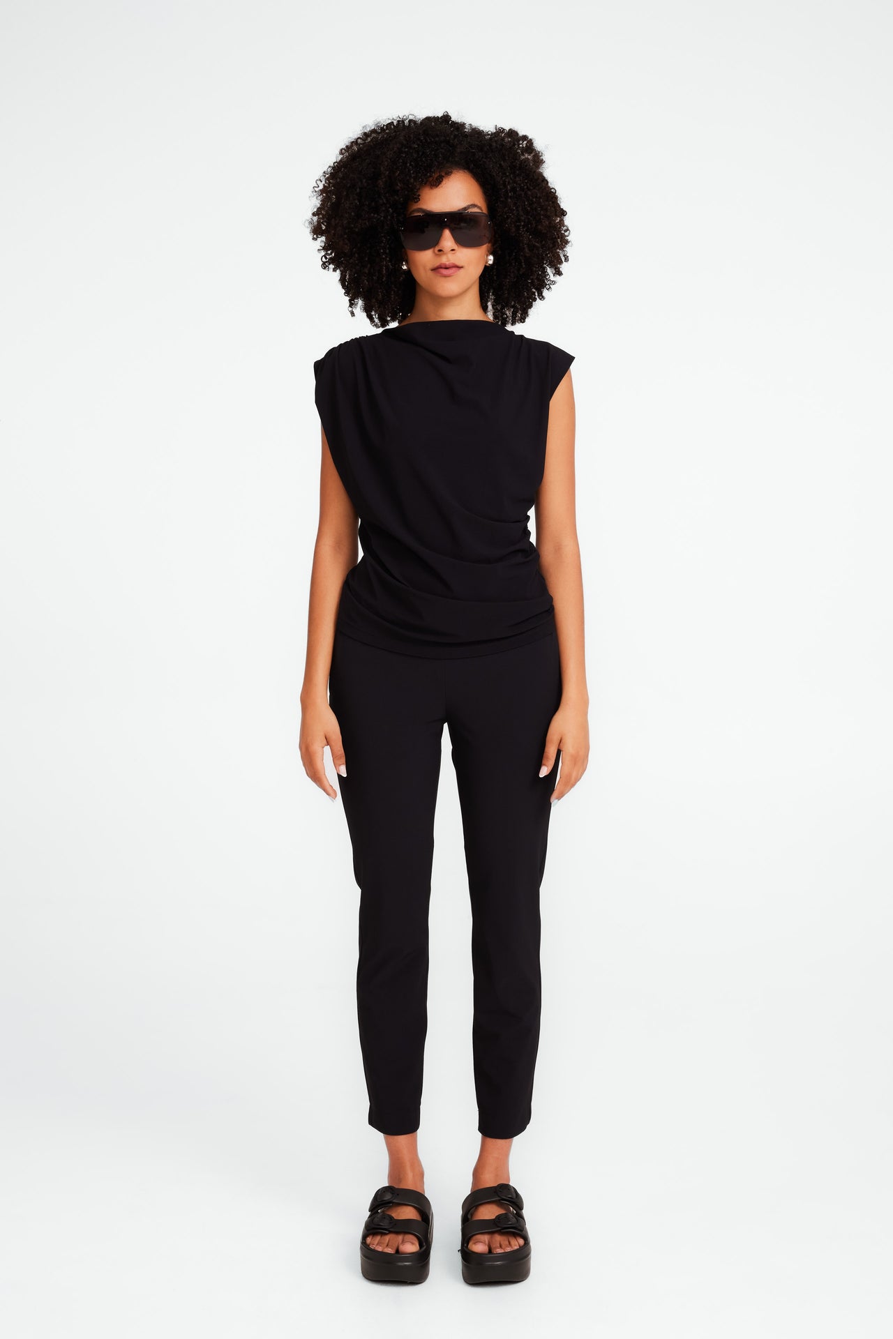 Lenny structure technical jersey pants | Black