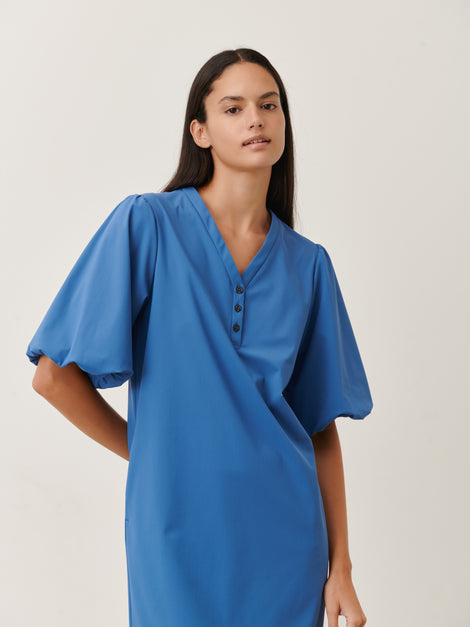 Ava Dress Technical Jersey | Mid Blue