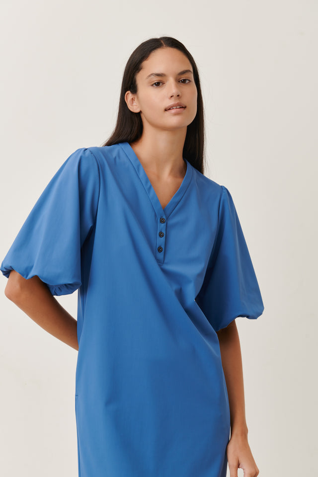 Ava Dress Technical Jersey | Mid Blue