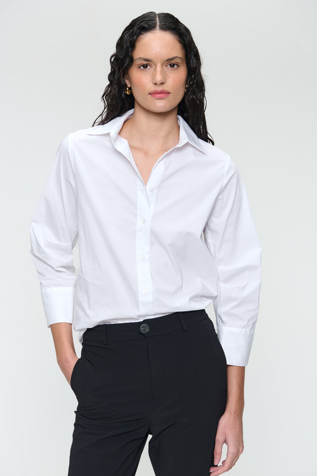 Iva cotton poplin blouse | White