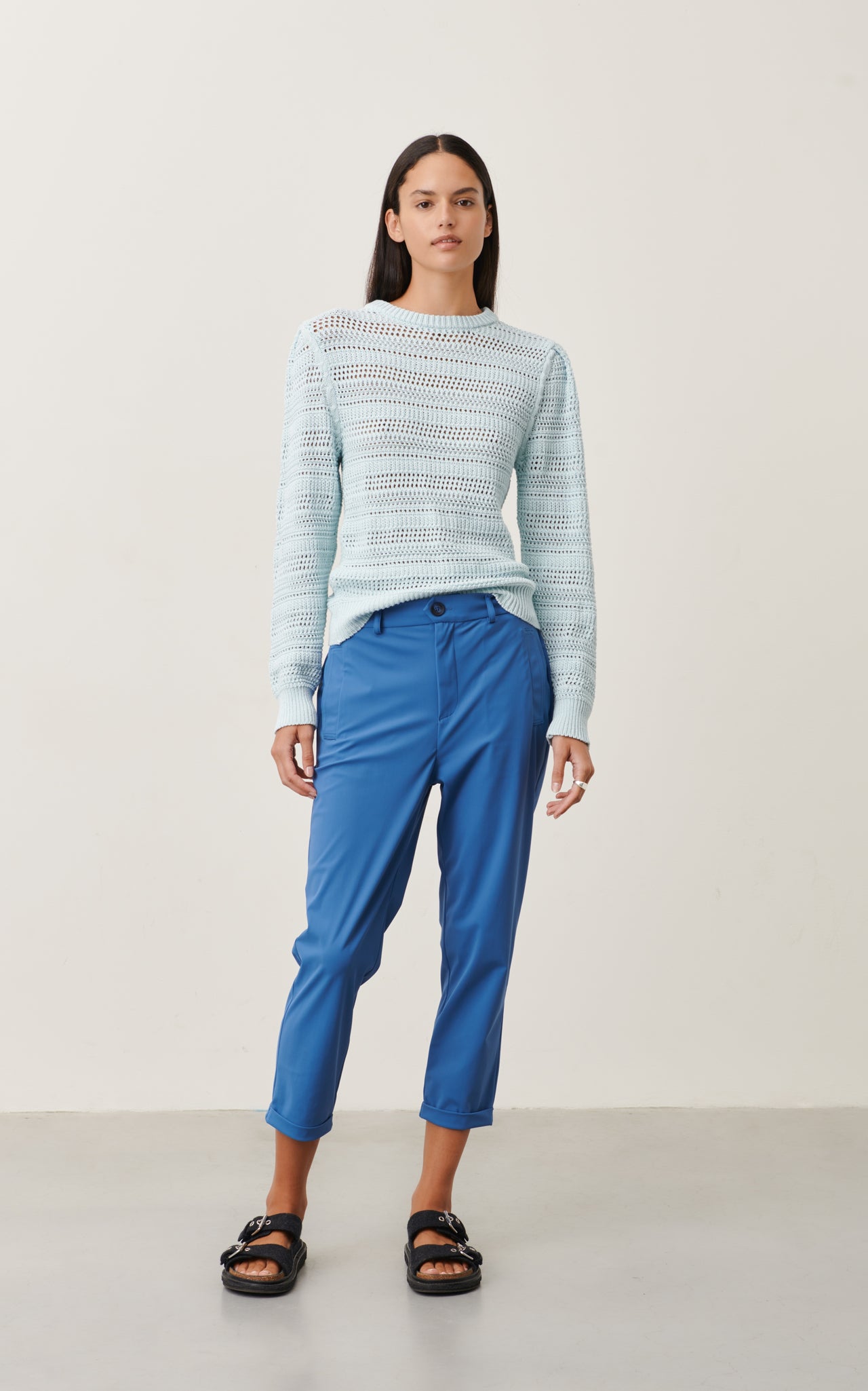 Lena Pants Technical Jersey | Mid Blue