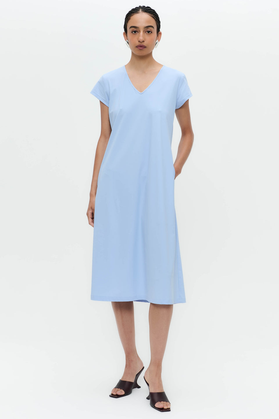 Fennela dress technical jersey | Mid Blue