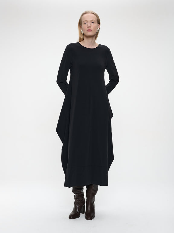 Isabel dress LS technical jersey | Black