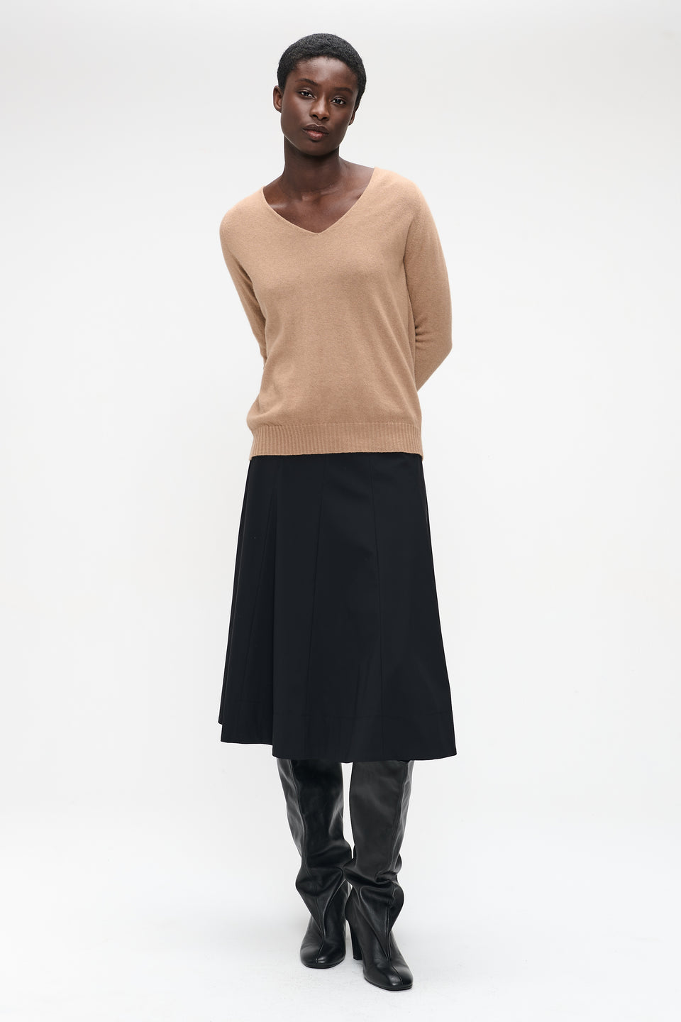 Mishele heavy tech jersey skirt | Black