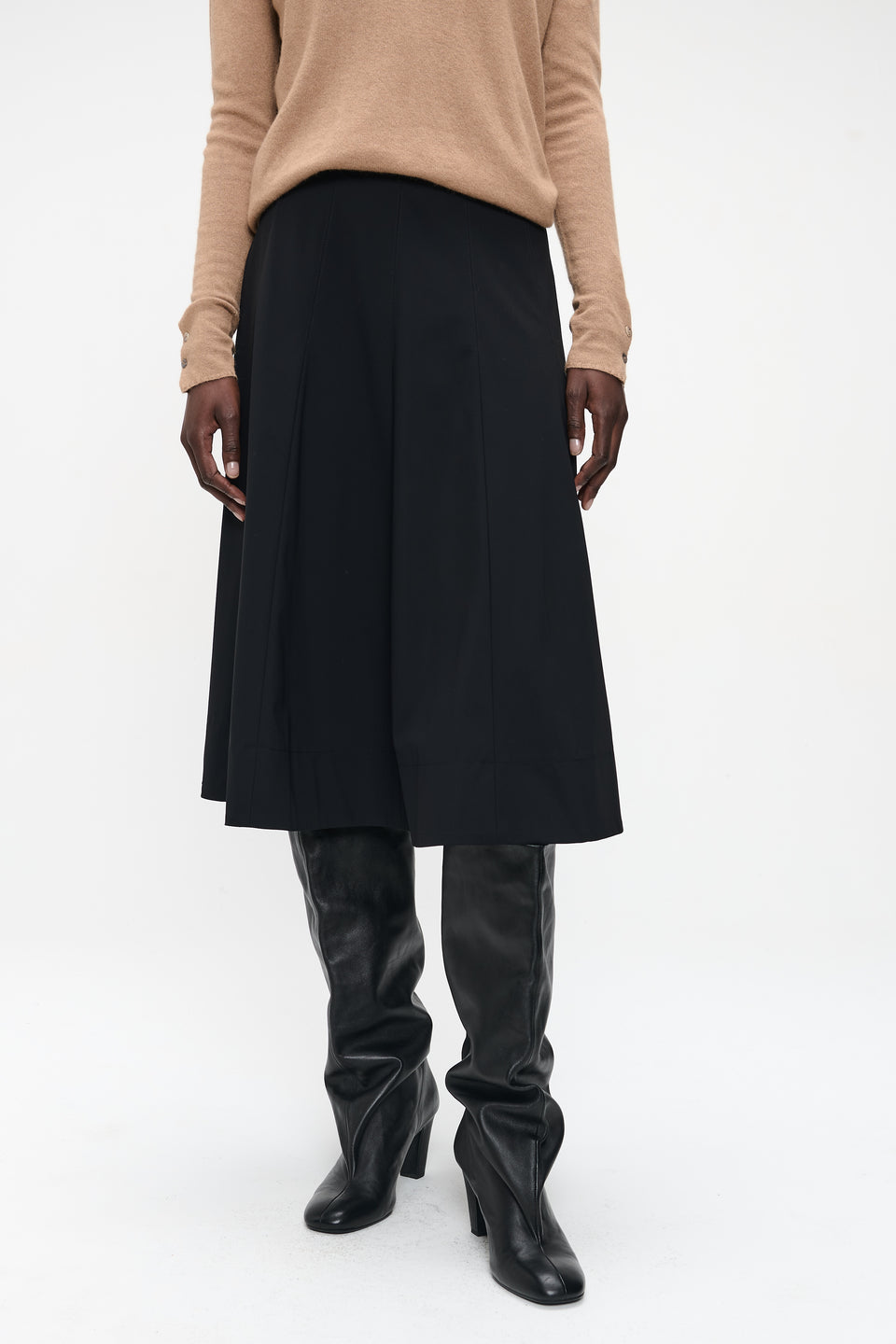 Mishele heavy tech jersey skirt | Black