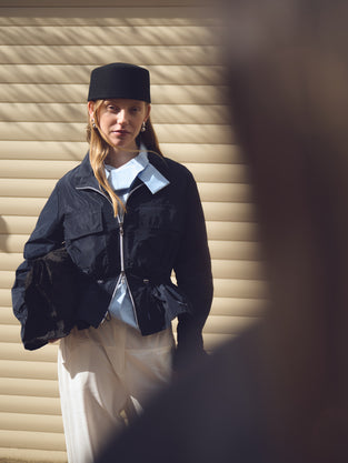 Manola taffeta jacket | Blue