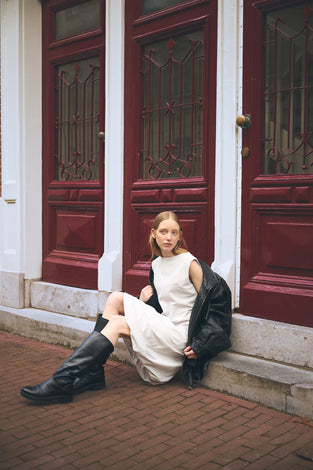 Ricarda structure tech jersay dress | Sand