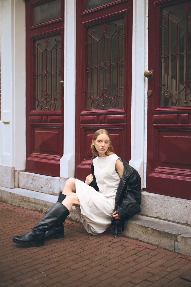 Ricarda structure tech jersay dress | Sand