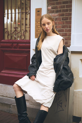 Ricarda structure tech jersay dress | Sand