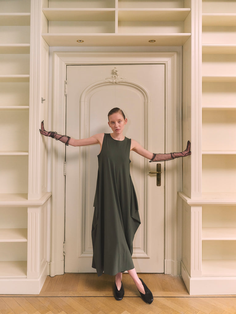 Isabel dress WS technical jersey | Army