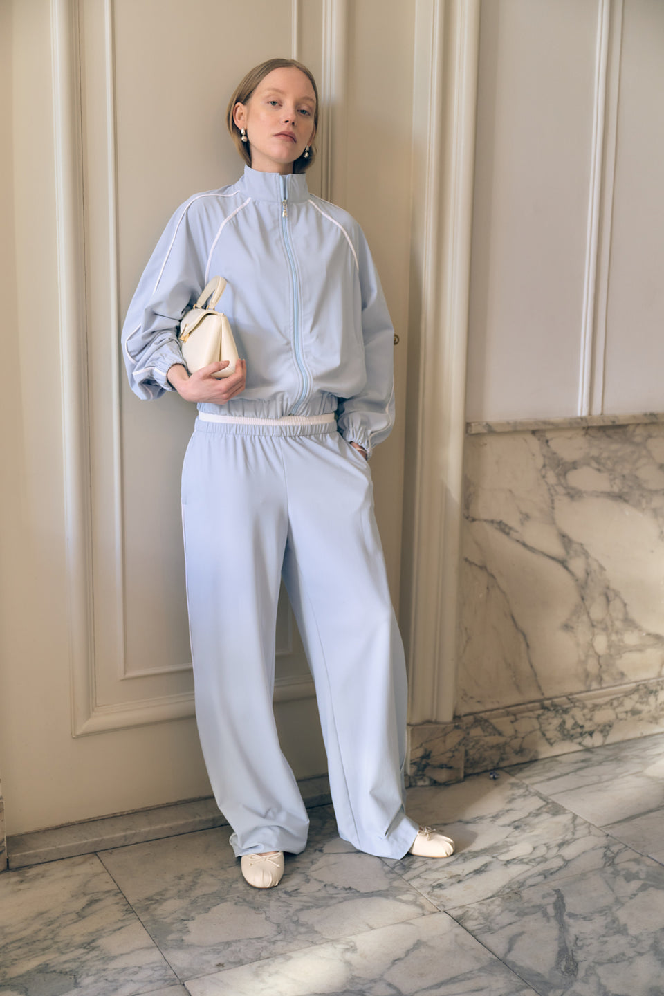 AntinyP structure tech jersey pants | Light Blue