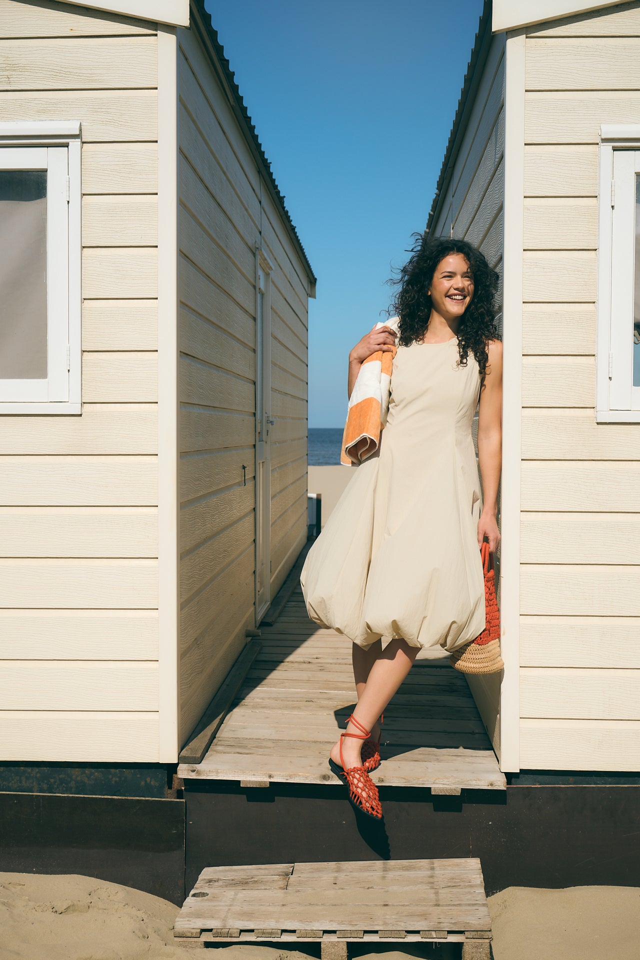 Satomi tafeta dress | Beige