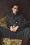 Bernino viscose bomber jacket | Black Melange