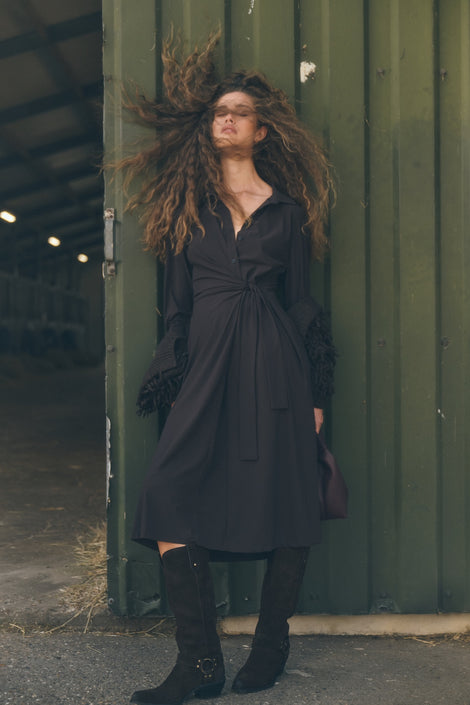 Trydi dress technical jersey | Chocolate
