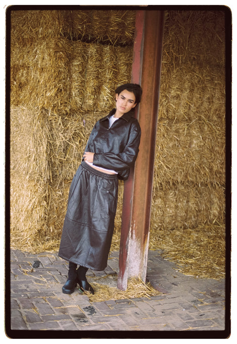 Elle eco leather skirt | Dark Brown