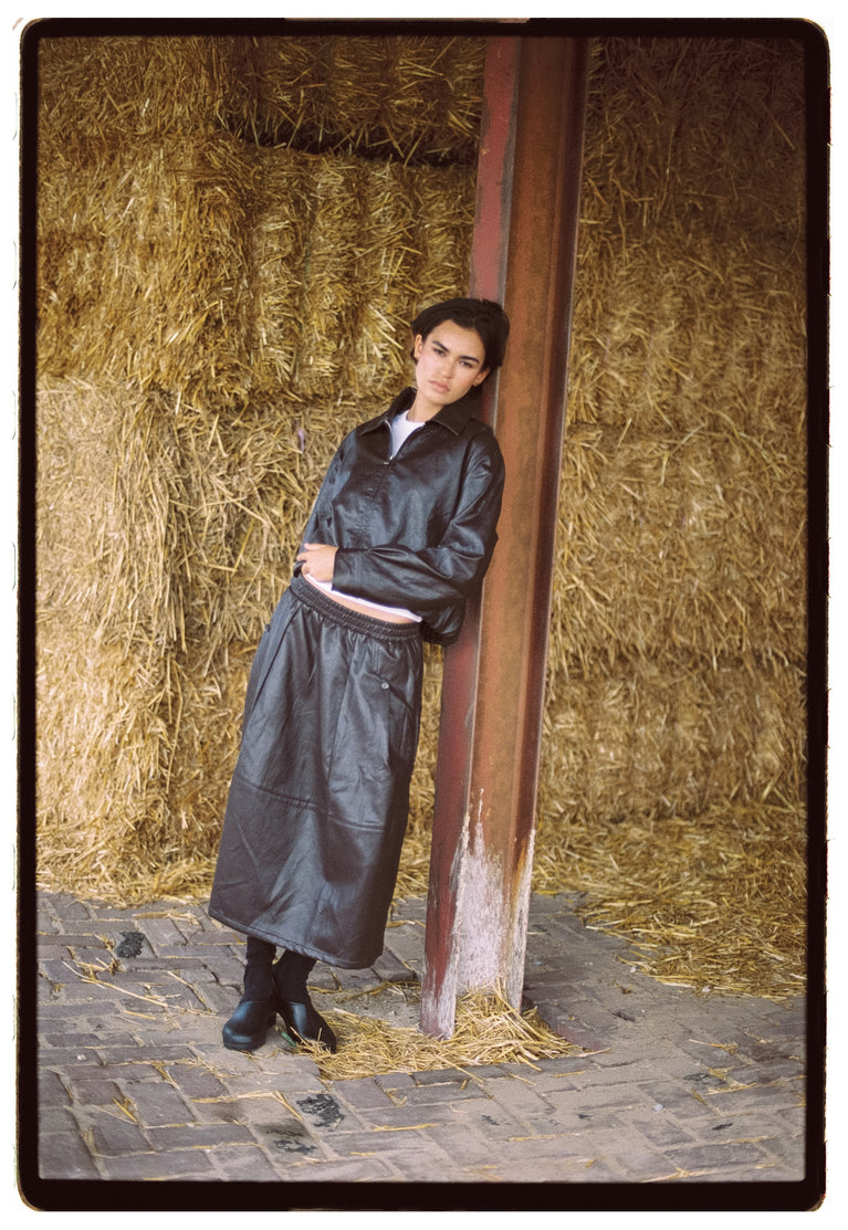 Elle eco leather skirt | Dark Brown