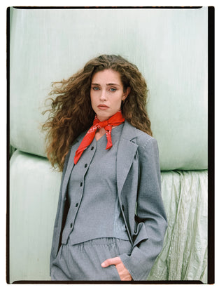 Eleni viscose basic blazer | Grey