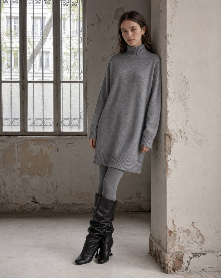 Long pullover viscose blend 2068 | Dark Grey