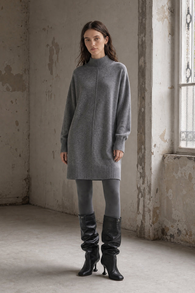 Long pullover viscose blend 2068 | Dark Grey