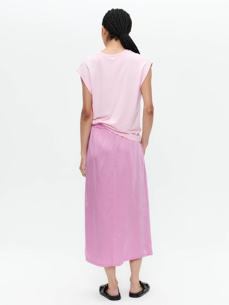 Ina shiny saten rayon viscose skirt | Pink